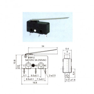 KW12-3Z-3 lever=38mm ON-ON/ KW4-C-14-I KW12-3Z-3 lever=38mm ON-ON/ KW4-C-14-I