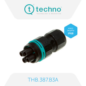 THB.387.B3A, розетка кабельная, TEEPLUG IP68