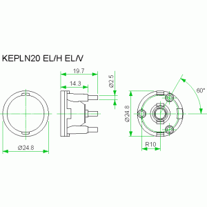 KEPLN20-EL/H 15/90 deg./ lens EDIX